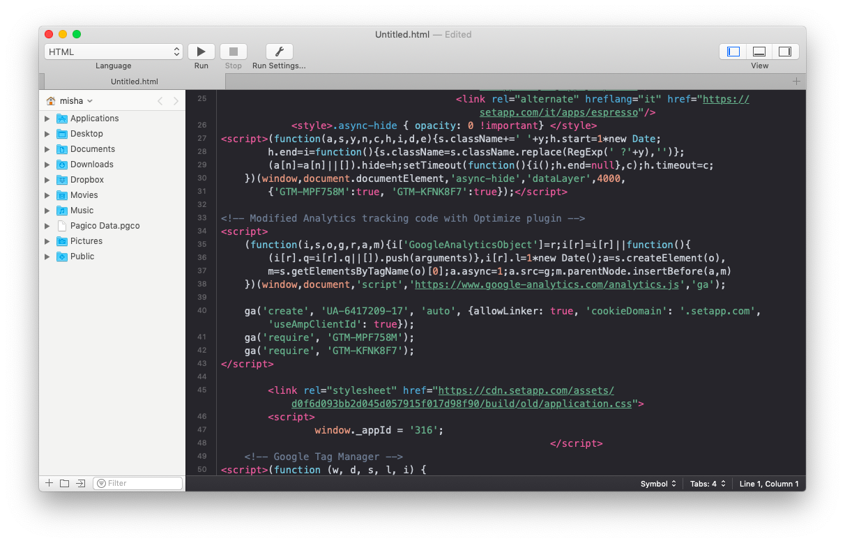 the html editor for mac